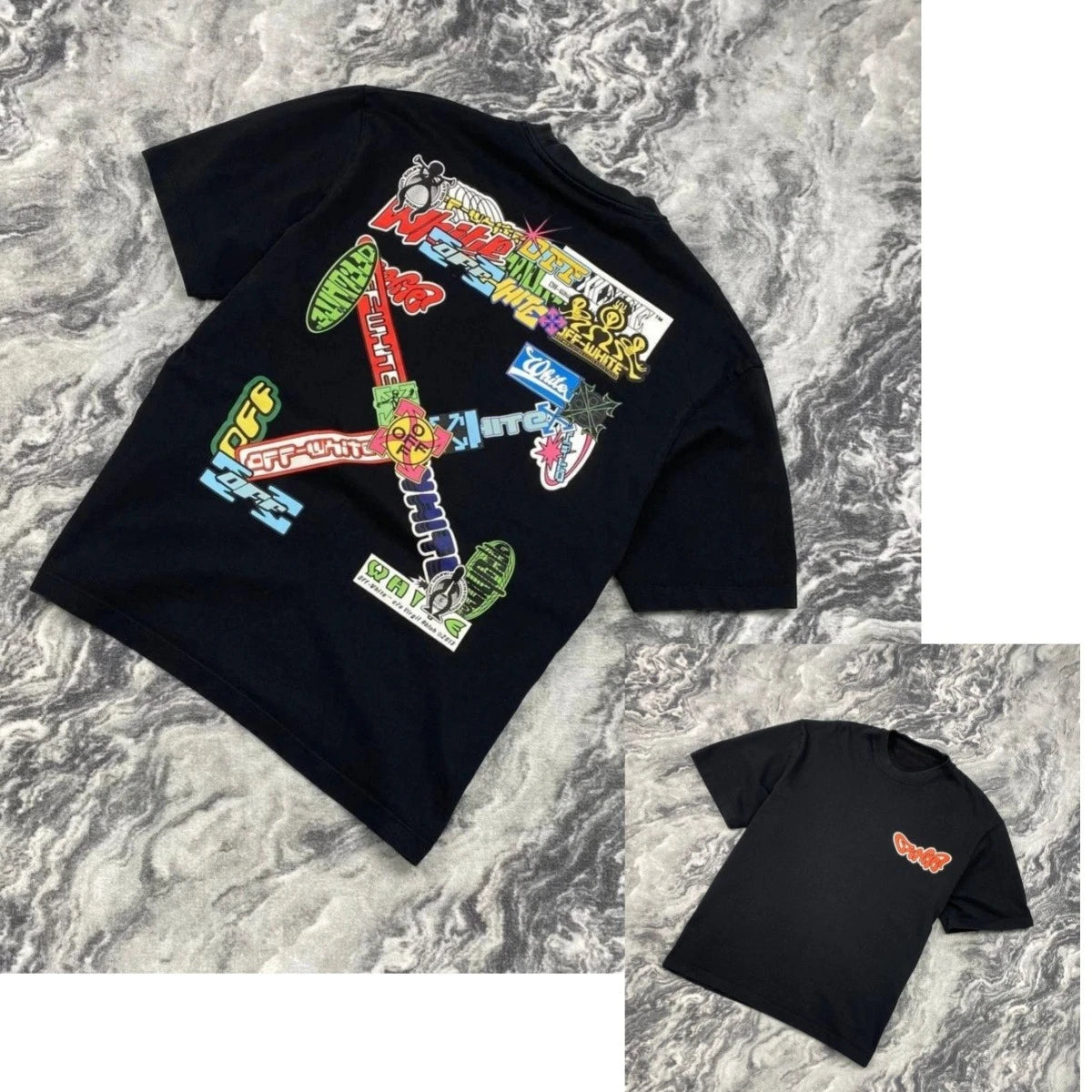 Trendy Fashion Fun Graffiti Blue Arrow Simple Luxury Casual T-Shirt Men's and Women's Luxury Brand Top