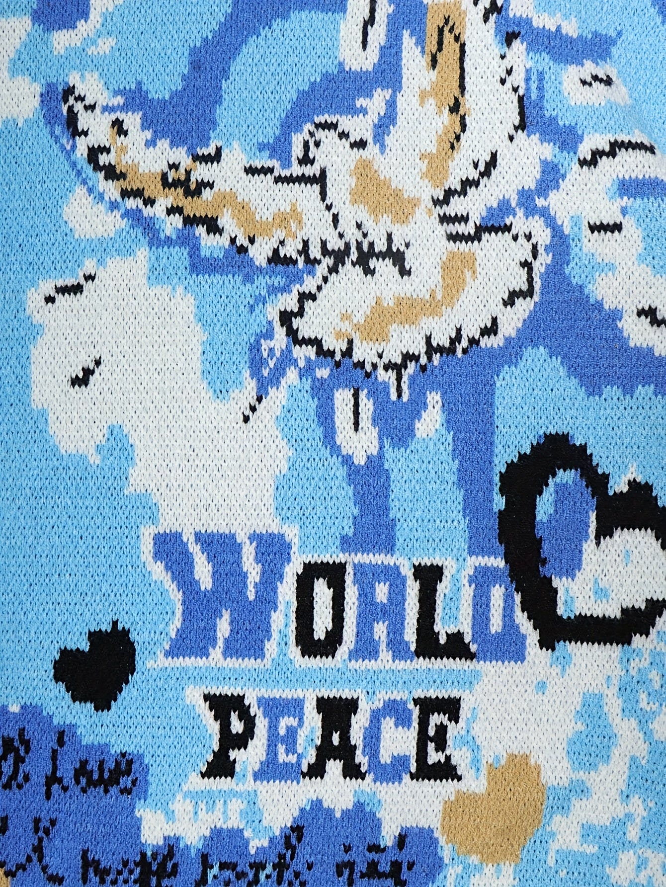 Pull unisexe à manches longues et col rond, style peinture à l'huile, imprimé lettres, cœurs et aigles, collection printemps-automne-hiver. Coupe ample et décontractée.