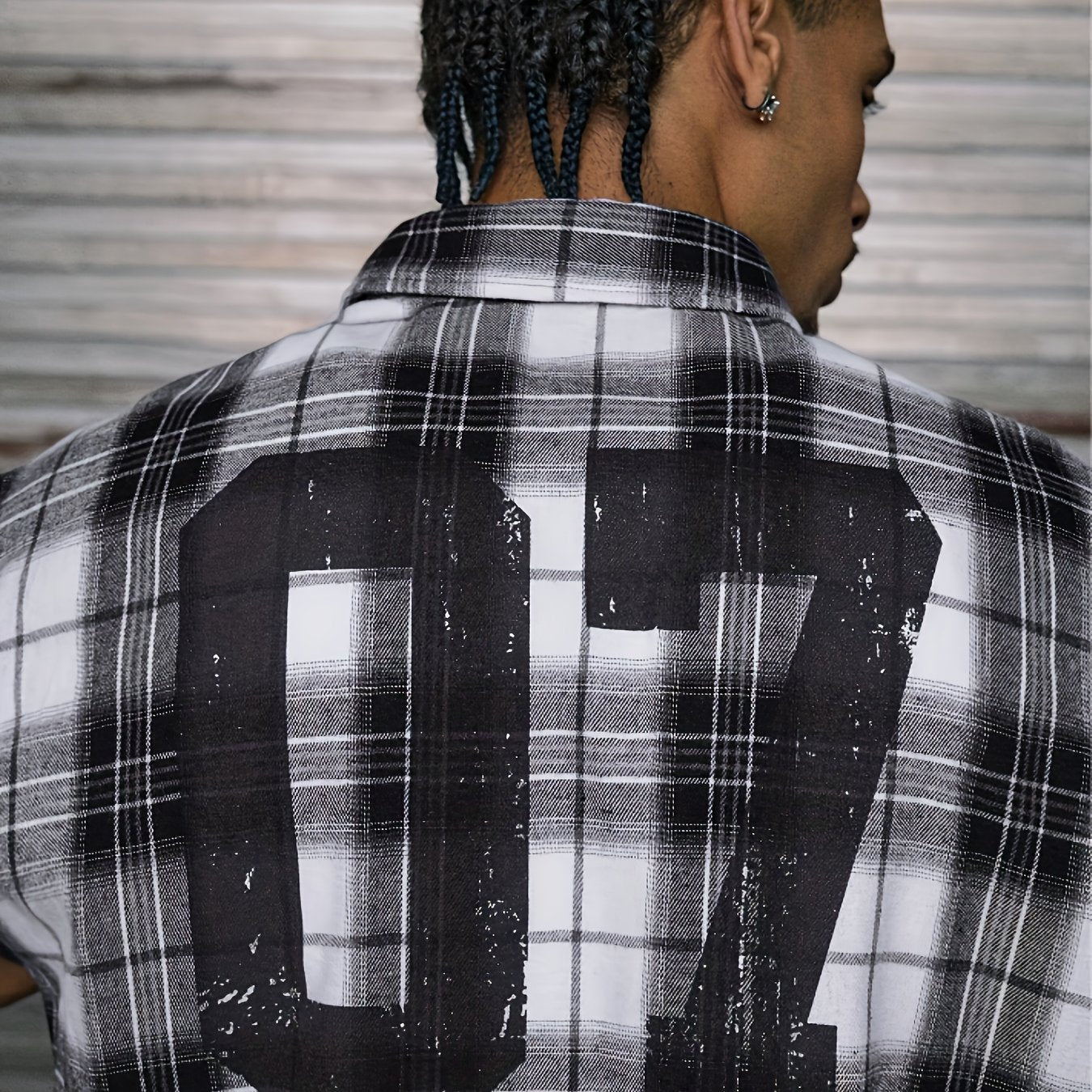 Men's Multi-Size Loose Fit Lapel Short Sleeve Printed Patchwork Casual Shirt