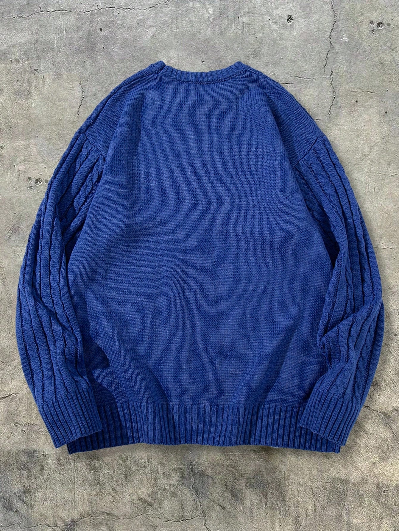 Autumn/Winter Unisex Street Style Drawstring Cable Knit Twisted Pattern Couple's Knit Sweater, Casual Loose Fit Crew Neck Fashion Drop Shoulder Long Sleeve Pullover Top