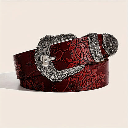 Boho 1pc Women's Western Cowgirl Style Printed Heavy Duty Belt, Perfect for Daily Wear Halloween Summer, School Fall, Autumn, Halloween