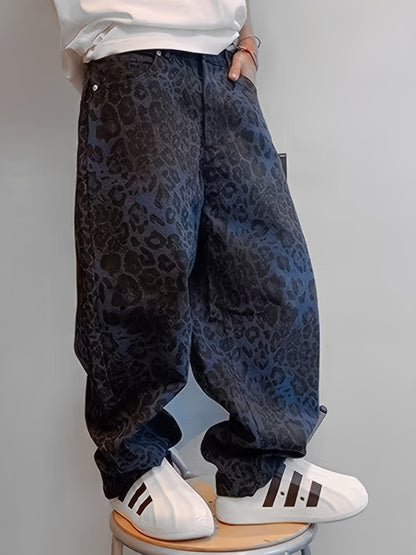 Men's Casual Loose Fit Printed Long Pants