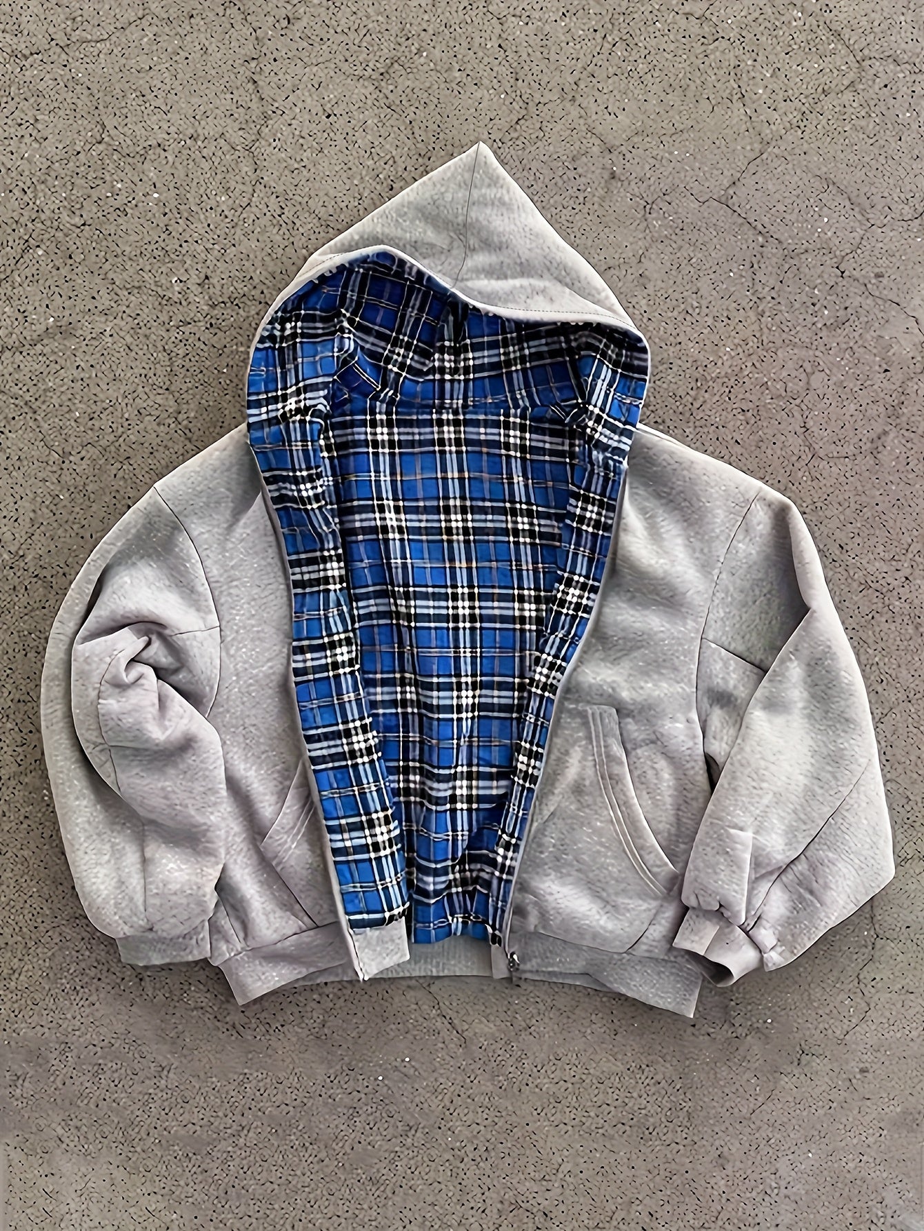 Y2K Vintage Plaid Hoodie, Carefully Selected for Wealth Attraction