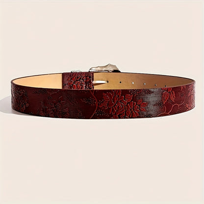 Boho 1pc Women's Western Cowgirl Style Printed Heavy Duty Belt, Perfect for Daily Wear Halloween Summer, School Fall, Autumn, Halloween