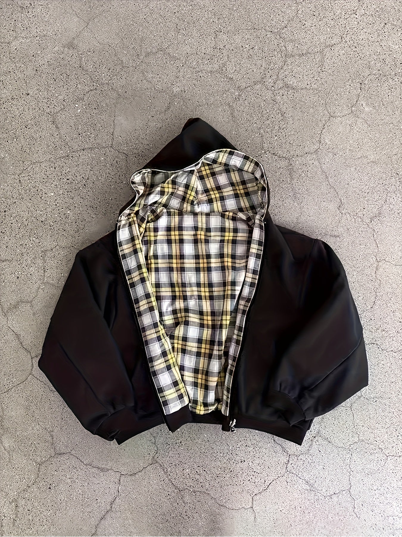 Y2K Vintage Plaid Hoodie, Carefully Selected for Wealth Attraction