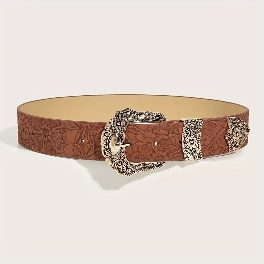 Boho 1pc Women's Western Cowgirl Style Printed Heavy Duty Belt, Perfect for Daily Wear Halloween Summer, School Fall, Autumn, Halloween