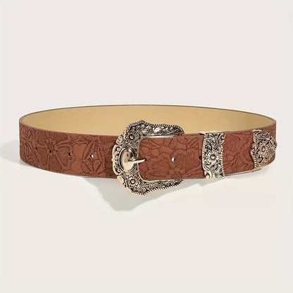 Boho 1pc Women's Western Cowgirl Style Printed Heavy Duty Belt, Perfect for Daily Wear Halloween Summer, School Fall, Autumn, Halloween