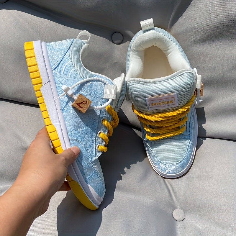 Original Design Light Blue Loafers with Thick Tongues for Both Men And Women, Comfortable And Durable Casual Shoes, Versatile Trendy Footwear, Low-Top Fashion Sneakers for Autumn And Winter
