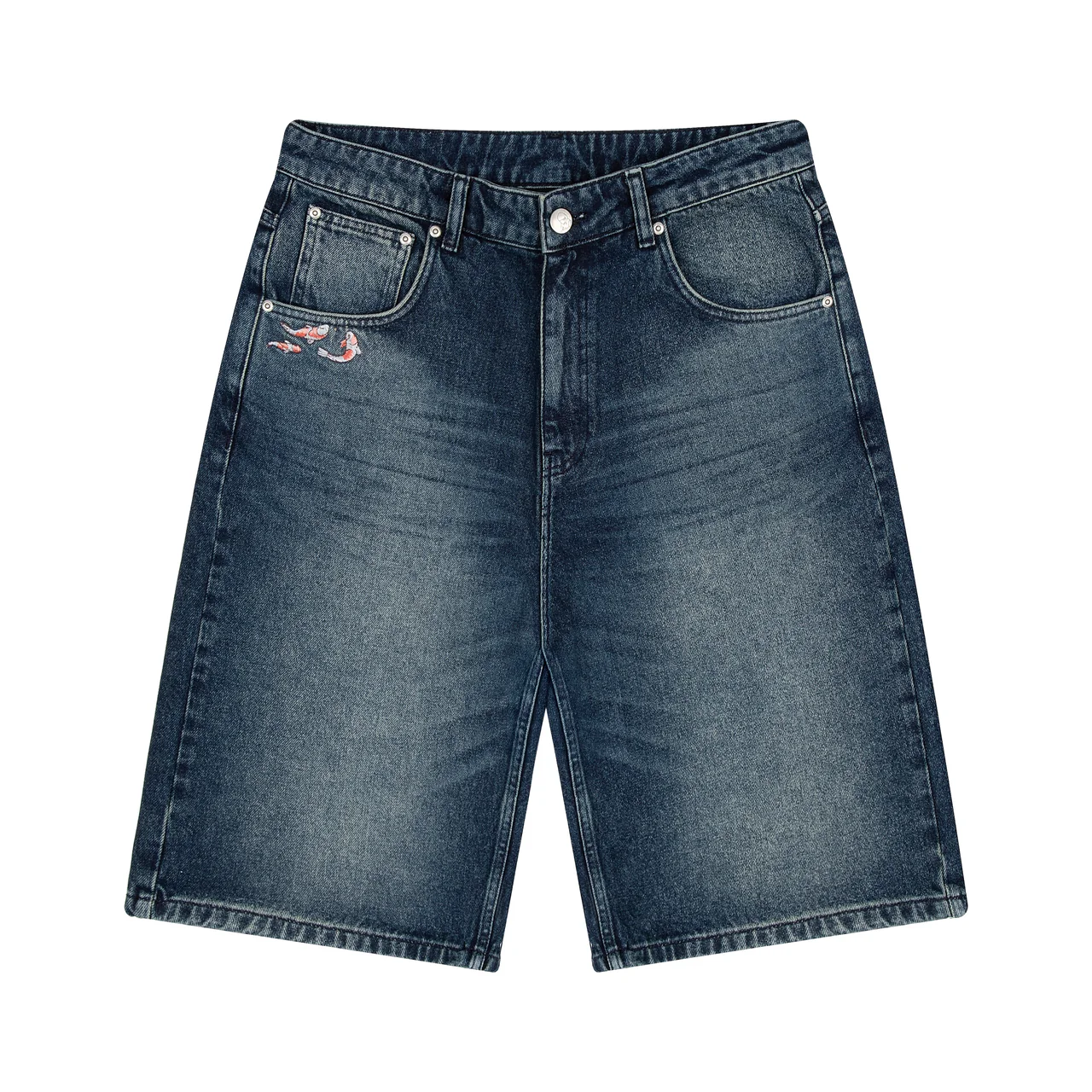 "Koi Fish v2" Jorts Washed Indigo