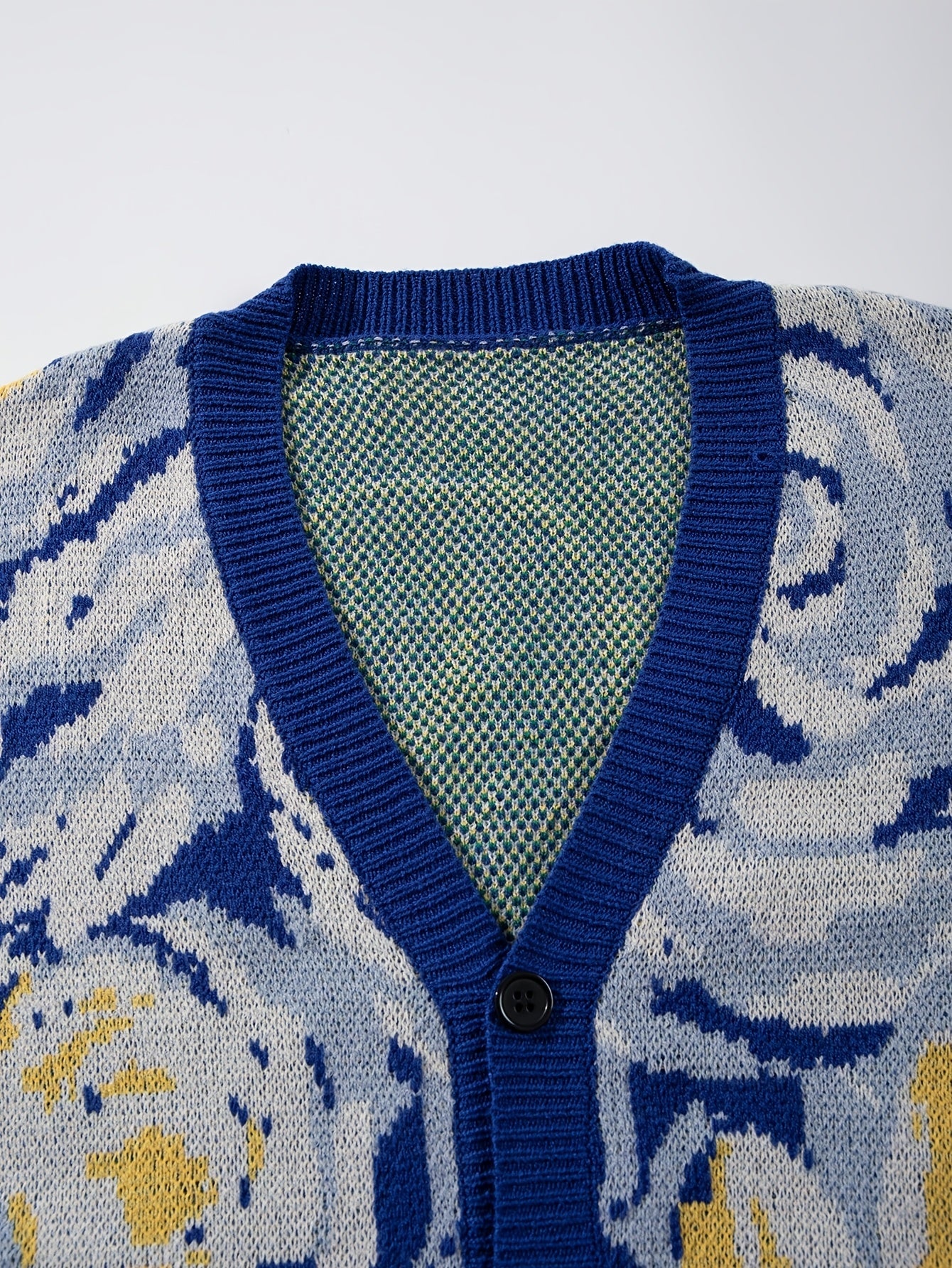 Nova camisola unissexo casual para homem e mulher, ideal para o dia a dia, com um estampado abstrato de pintura a óleo de Van Gogh e um design de casaco de malha de mangas compridas em malha.