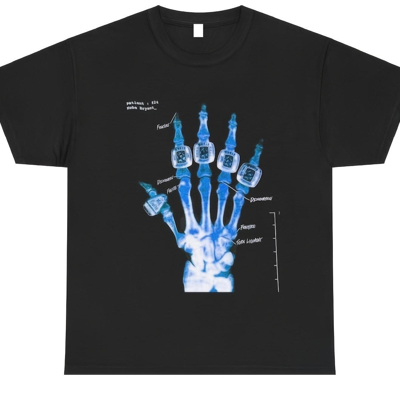 Ko Be Brya Nt Broken Not Beaten X Ray Rings Blue Vintage Bootleg Graphic T-Shirt Streetwear 230G