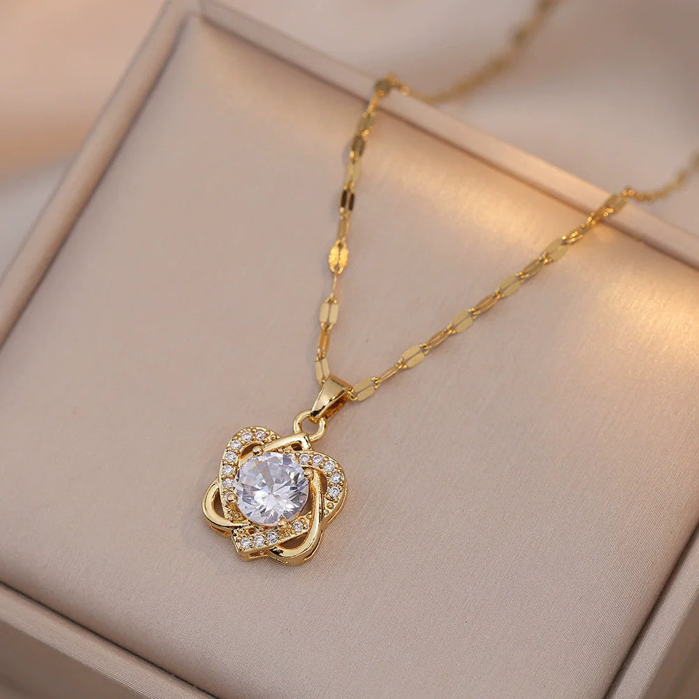 Jewish Magen Star of David Sterling Necklace Women Moved Crystal Israel Judaica Hebrew Jewelry Stainless Steel Hanukkah Pendants