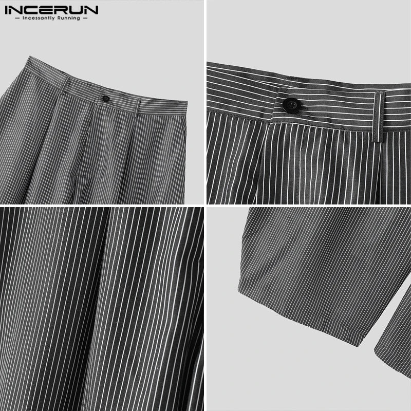 Striped Wide-Leg Joggers