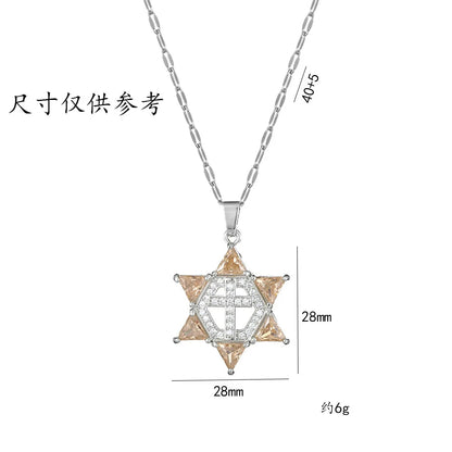 Jewish Magen Star of David Sterling Necklace Women Moved Crystal Israel Judaica Hebrew Jewelry Stainless Steel Hanukkah Pendants