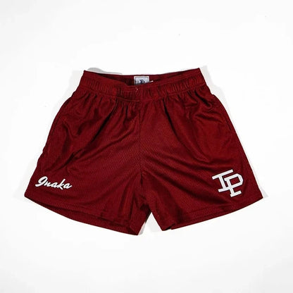 Summer Men's INAKA IP Leopard Print Mesh Shorts Elastic Waist Drawstring Breathable Quick Dry Gym Workout Fitness Casual Pants