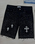 Rhinestone Denim Shorts