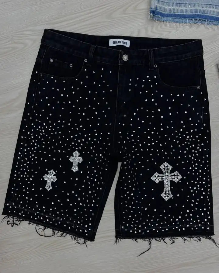 Rhinestone Denim Shorts