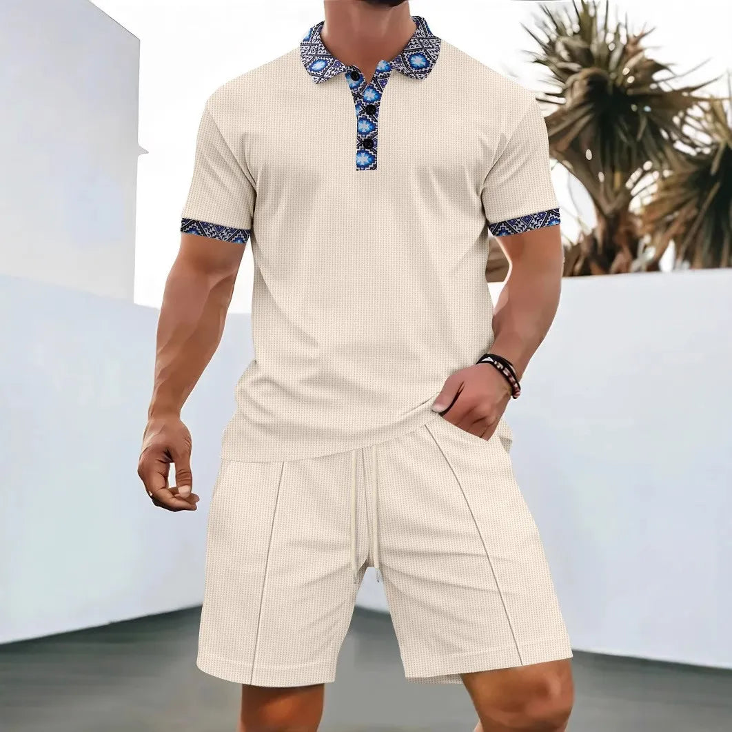 Waffle Zip-Up Polo