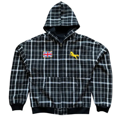 2025 autumn and winter hooded sports hoodie striped hoodie jacket Y2K streetwear national flag embroidery loose fit