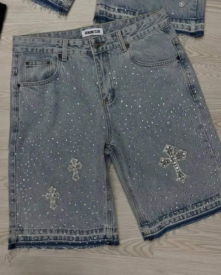 Rhinestone Denim Shorts