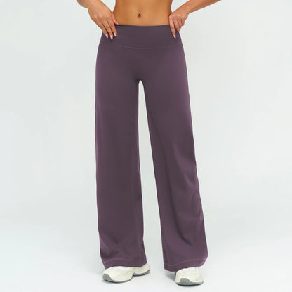 Yoga Pants Women's Soft Straight Leg Pants Yoga Bell-bottoms Sweatpant Straight Breathable Gym Runing Casual Wide-leg Pants