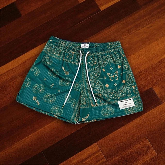 RYOKO RAIN New summer men's shorts men and women's fashion beach seaside casual shorts mesh sports quick-drying quarter pants