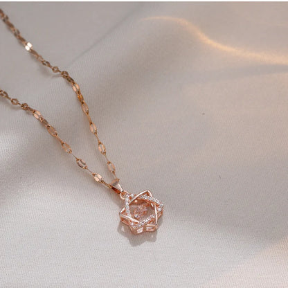 Jewish Magen Star of David Sterling Necklace Women Moved Crystal Israel Judaica Hebrew Jewelry Stainless Steel Hanukkah Pendants