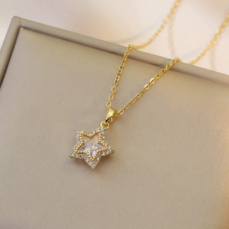Jewish Magen Star of David Sterling Necklace Women Moved Crystal Israel Judaica Hebrew Jewelry Stainless Steel Hanukkah Pendants