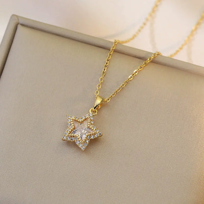 Jewish Magen Star of David Sterling Necklace Women Moved Crystal Israel Judaica Hebrew Jewelry Stainless Steel Hanukkah Pendants