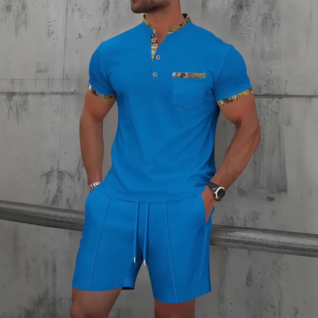 Waffle Zip-Up Polo