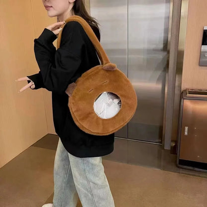 Capybara Plush Backpack Kawaii Fashion Plushie Doll Fur Pendant Children's Shoulder Bag Mini Knapsack Bags Gifts For Girlfriend