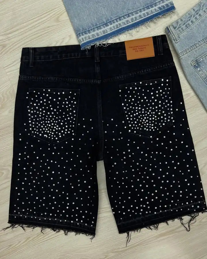Rhinestone Denim Shorts