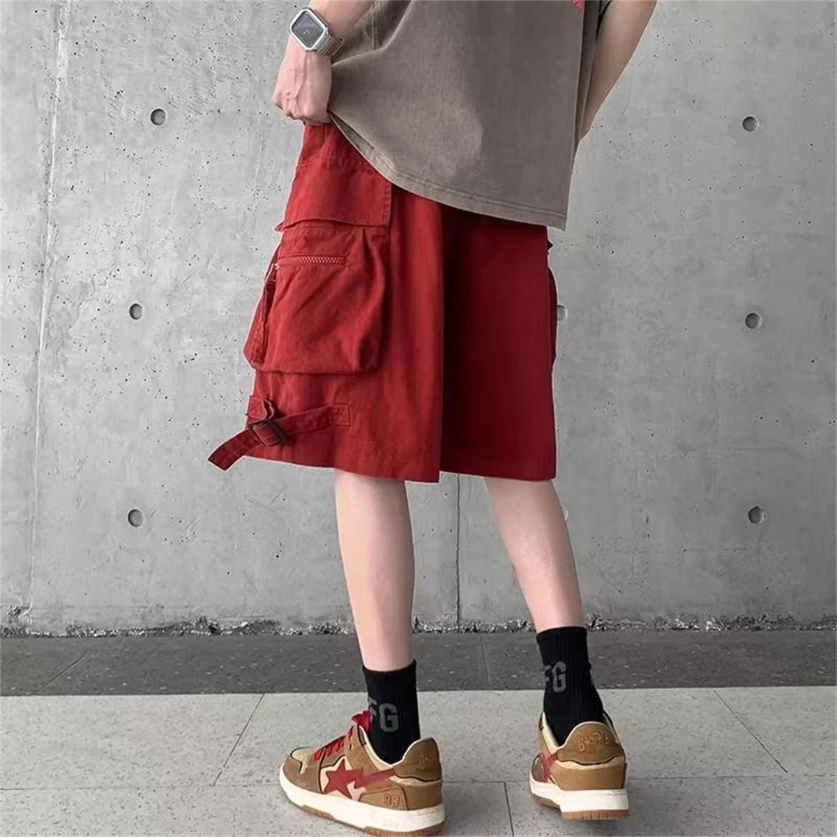 2024 Black Cool Cargo Shorts for Men and Women Couples Thin Loose Dopamine Sports Casual Korean Hip Hop Outwear Shorts Men