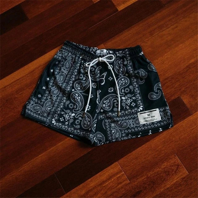 RYOKO RAIN New summer men's shorts men and women's fashion beach seaside casual shorts mesh sports quick-drying quarter pants