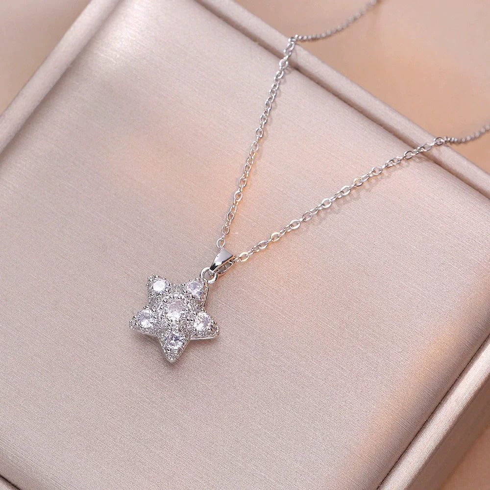 Jewish Magen Star of David Sterling Necklace Women Moved Crystal Israel Judaica Hebrew Jewelry Stainless Steel Hanukkah Pendants