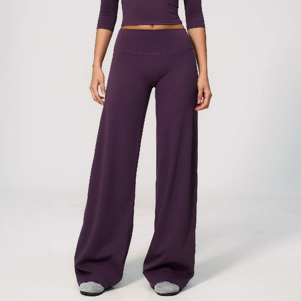 Yoga Pants Women's Soft Straight Leg Pants Yoga Bell-bottoms Sweatpant Straight Breathable Gym Runing Casual Wide-leg Pants