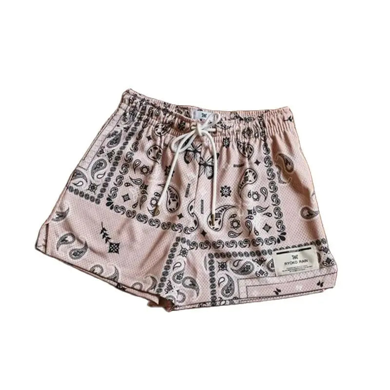 RYOKO RAIN New summer men's shorts men and women's fashion beach seaside casual shorts mesh sports quick-drying quarter pants