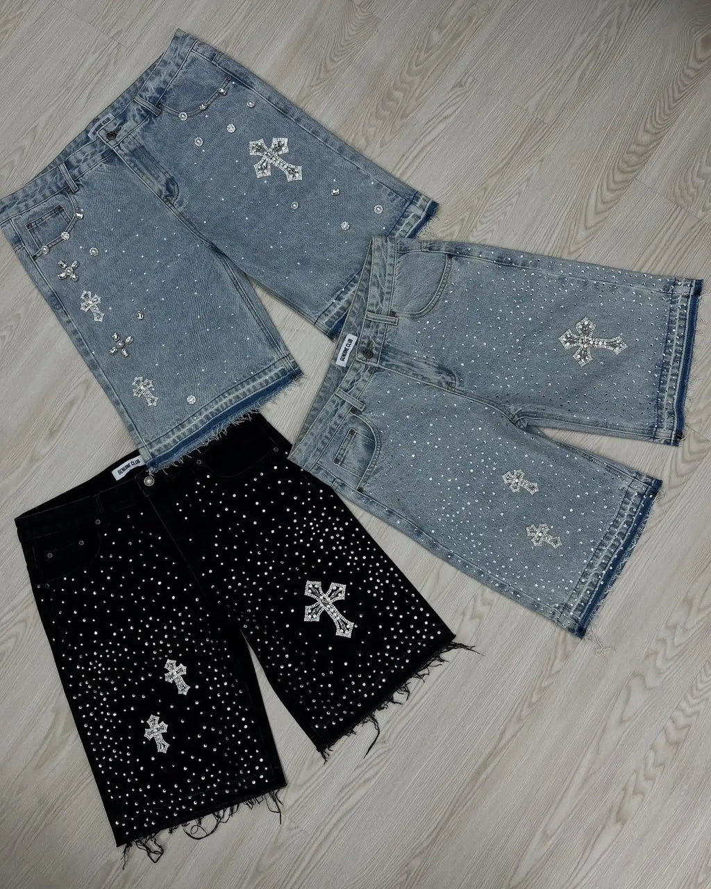 Rhinestone Denim Shorts
