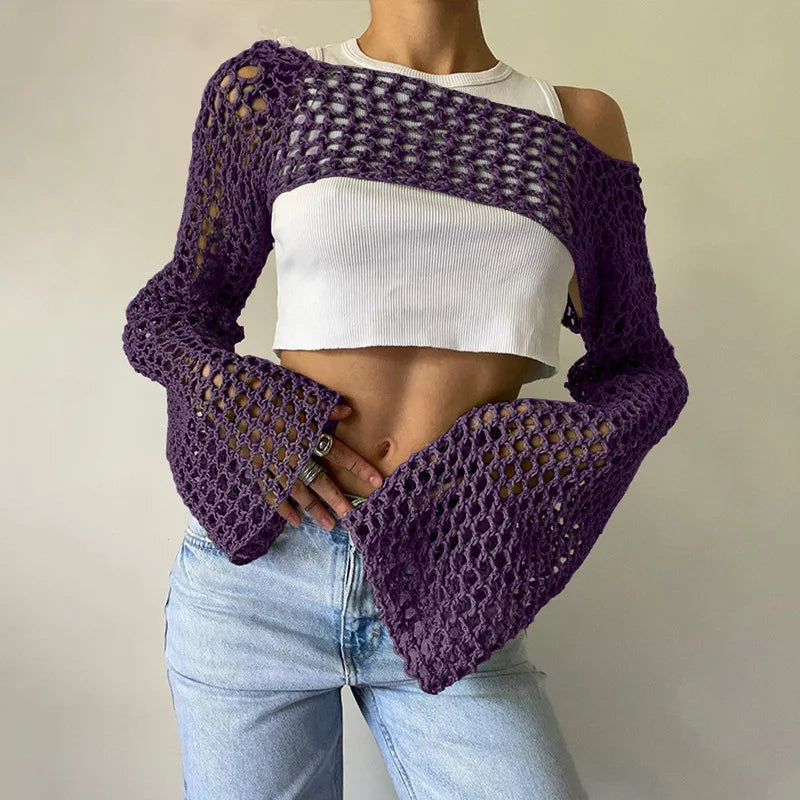 Fishnet Flare Sweater