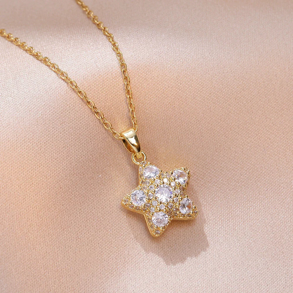 Jewish Magen Star of David Sterling Necklace Women Moved Crystal Israel Judaica Hebrew Jewelry Stainless Steel Hanukkah Pendants