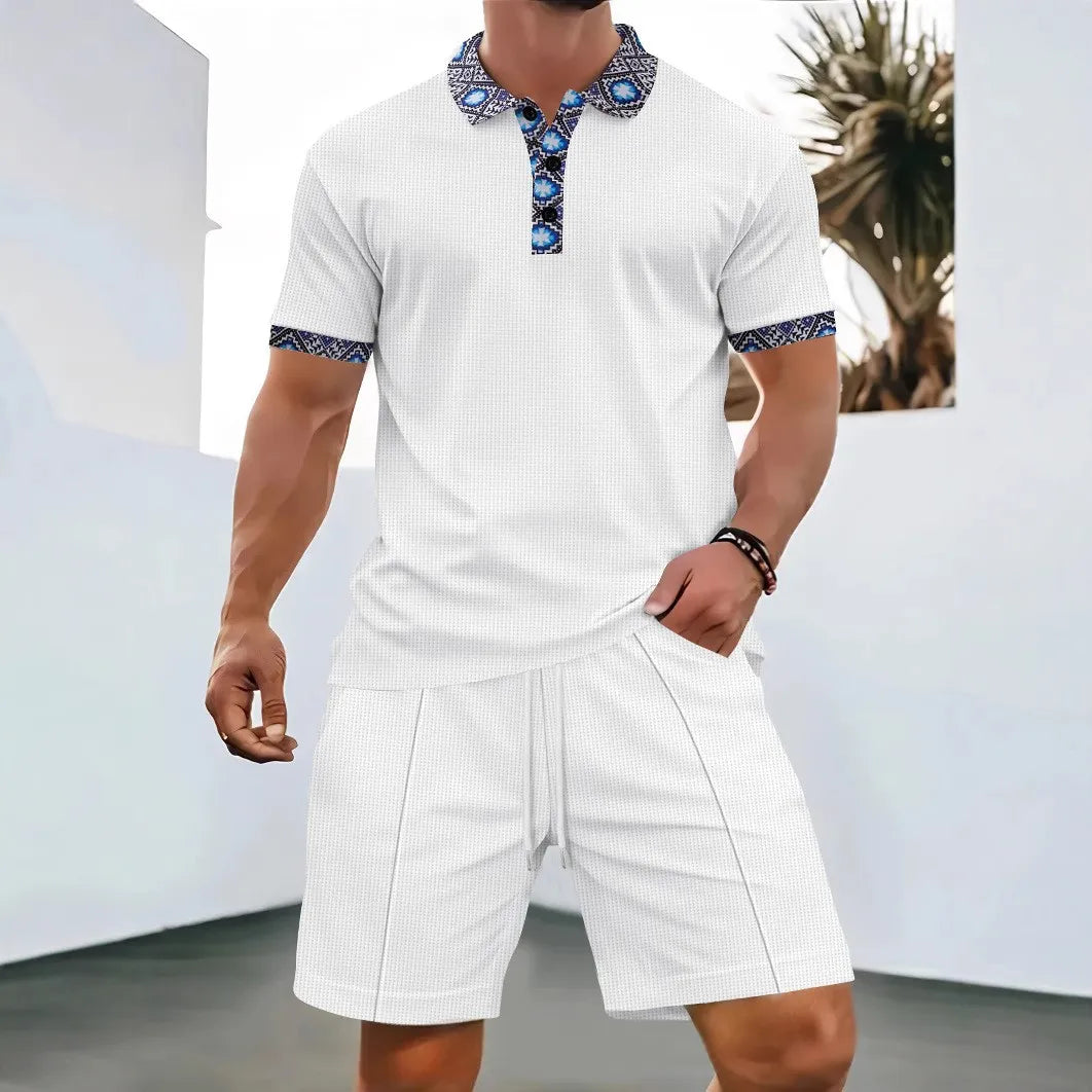 Waffle Zip-Up Polo