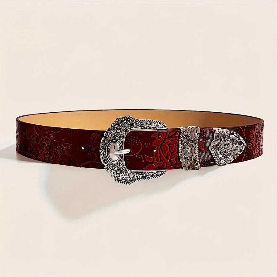 Boho 1pc Women's Western Cowgirl Style Printed Heavy Duty Belt, Perfect for Daily Wear Halloween Summer, School Fall, Autumn, Halloween