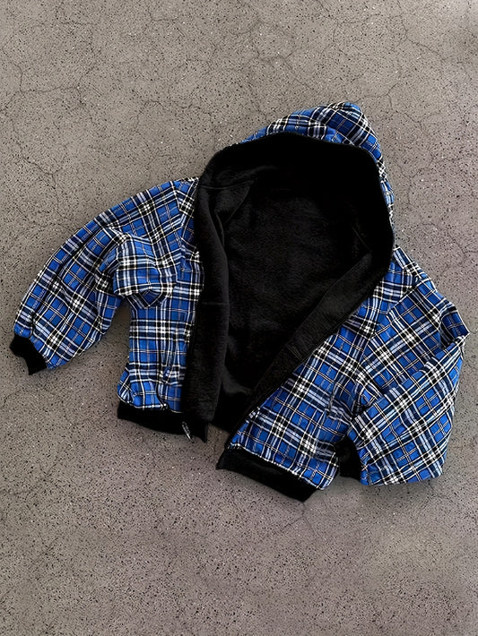 Y2K Vintage Plaid Hoodie, Carefully Selected for Wealth Attraction