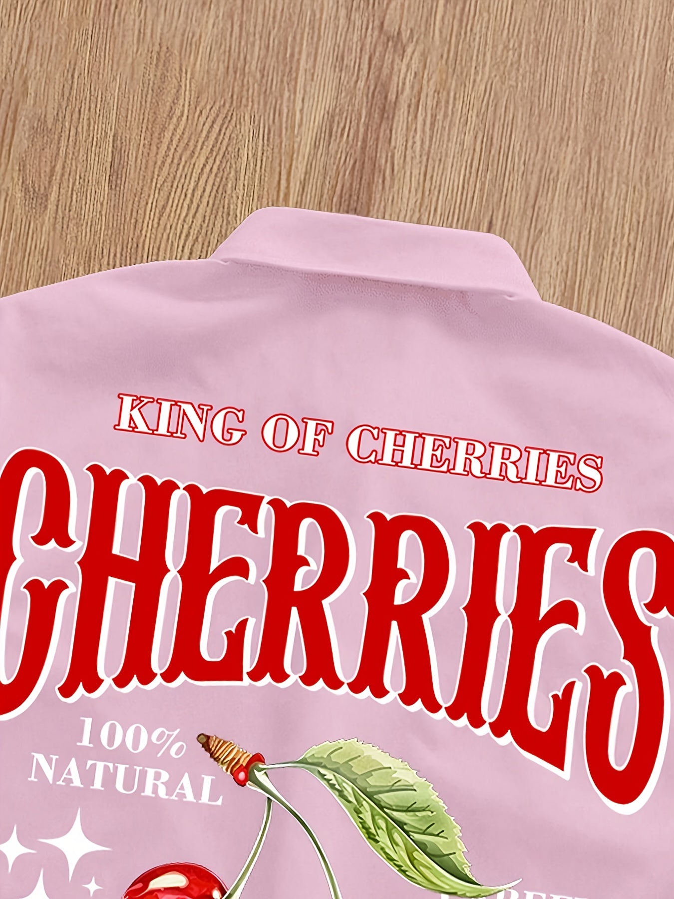 Men'S Short-Sleeve Casual Summer Shirt with Cherry Letter Design on The Back