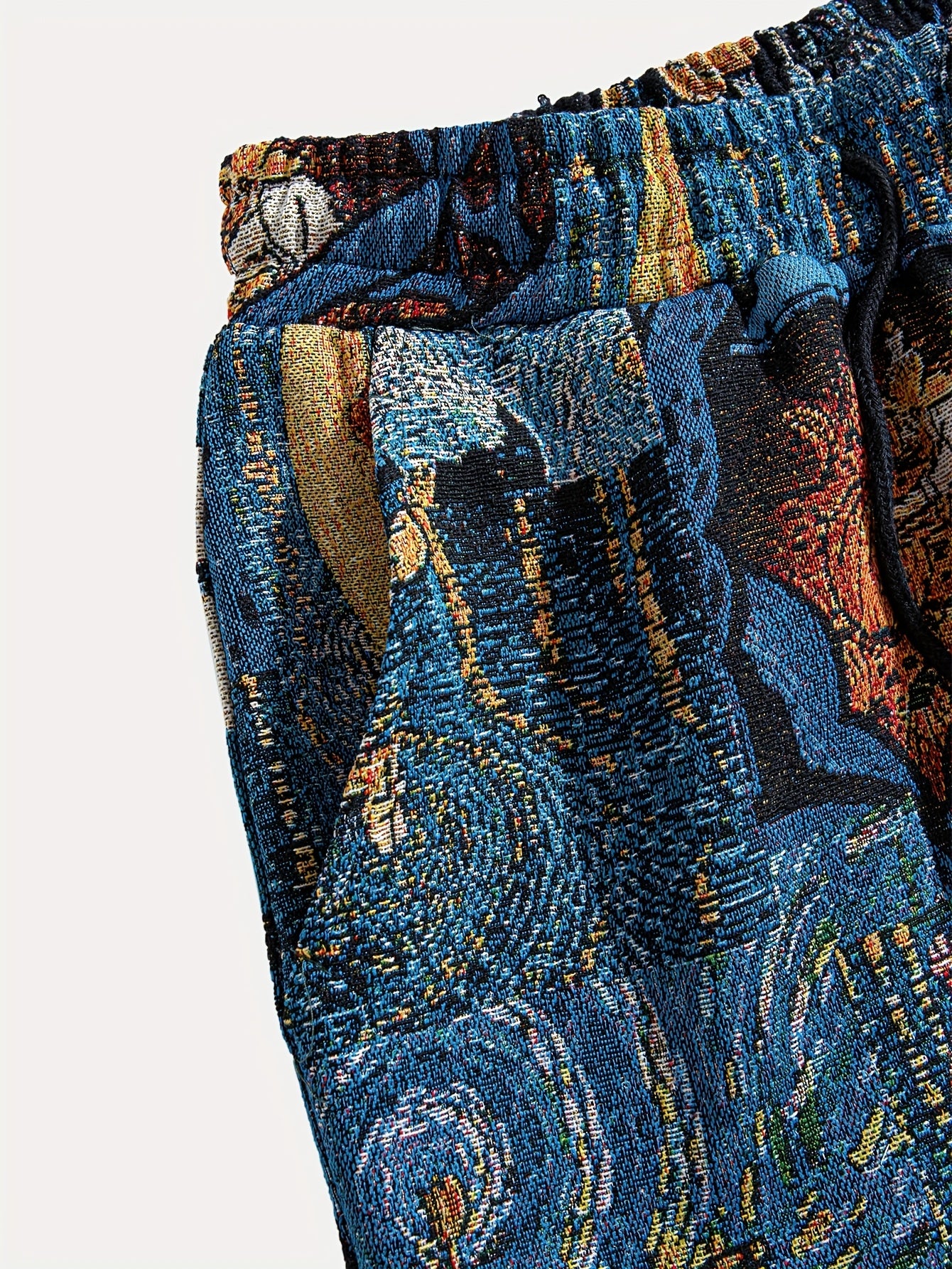 Men'S Casual Straight-Leg Pants with Drawstring Waist & Pockets - Non-Stretch Fabric, Loose Fit, All-Season Comfort, & Golden for galaxy Print