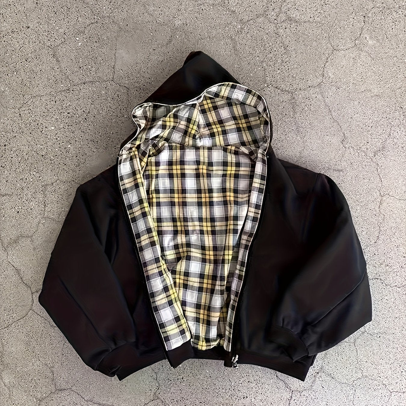 Y2K Vintage Plaid Hoodie, Carefully Selected for Wealth Attraction
