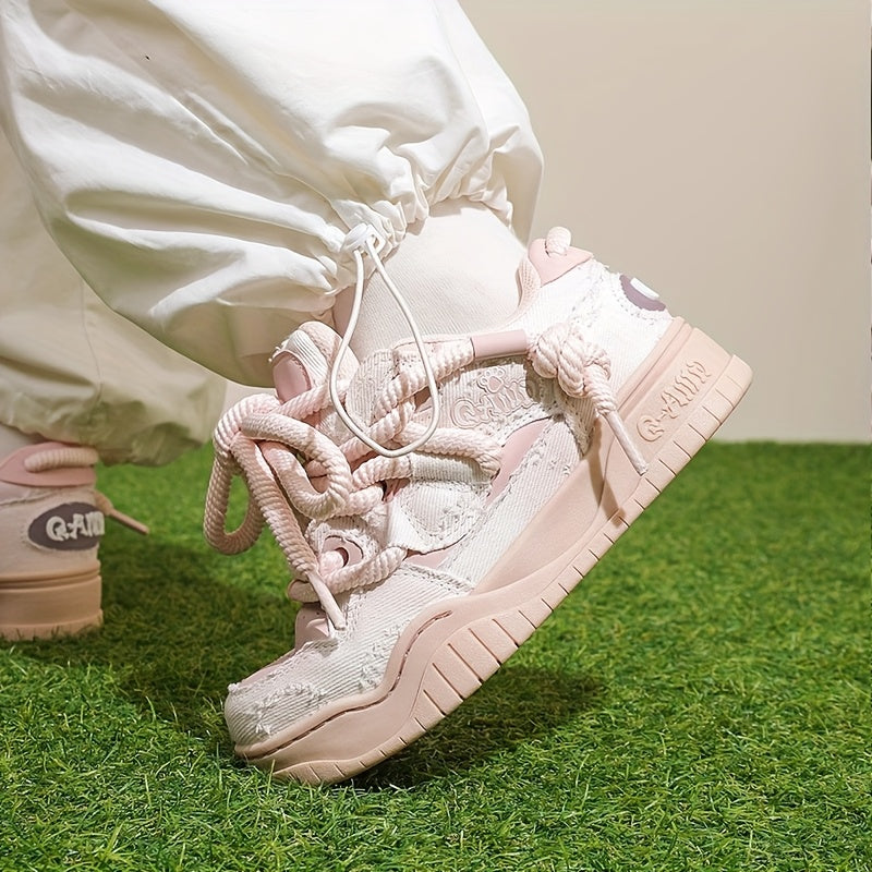 [sneakers] Unisex Skate Shoes with a Thick, Flat Sole That Are Stylish And Versatile, Perfect for Outdoor Sports And Fitness. These Trendy Shoes Are Designed Specifically for Skateboarding And Suitable for Street And Outdoor