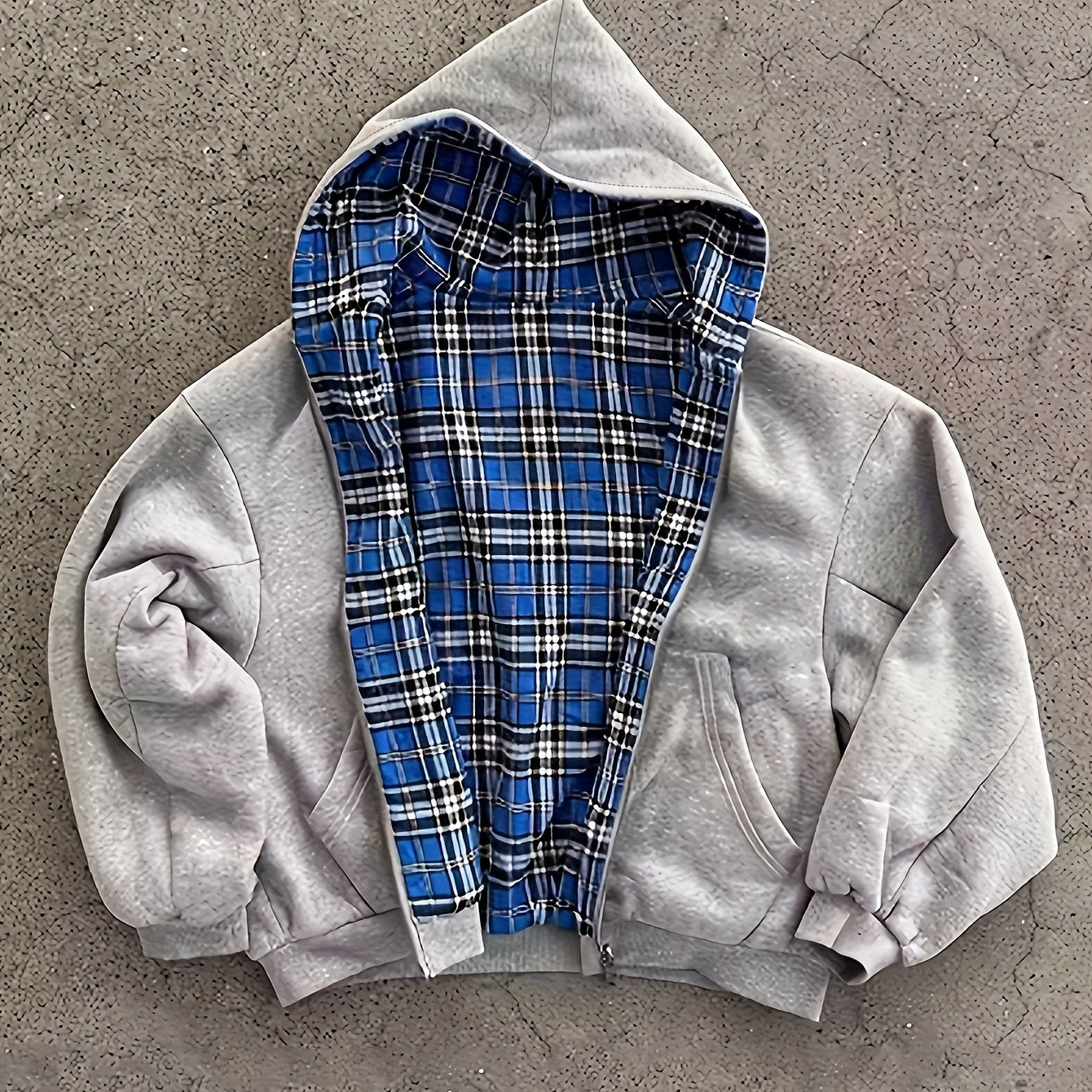 Y2K Vintage Plaid Hoodie, Carefully Selected for Wealth Attraction